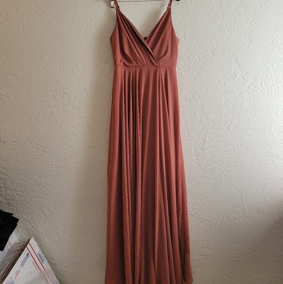 Lulu's All About Love Rusty Rose Maxi Dress Size Small - Picture 1 of 9